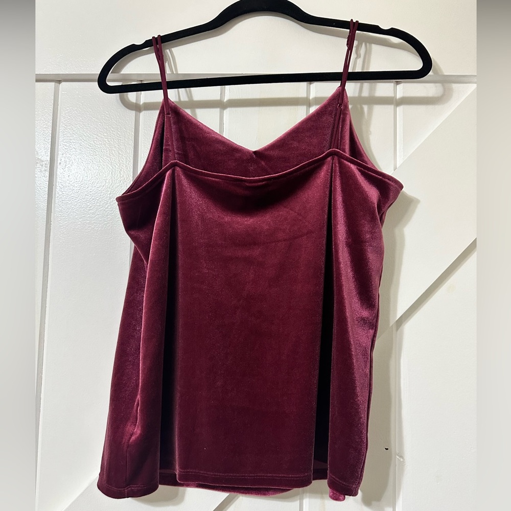 A New Day Velvet burgundy tank top medium - Picture 2 of 3